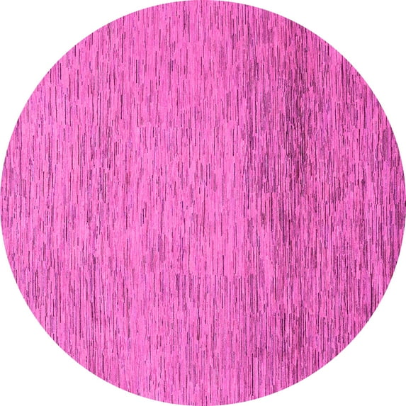 Ahgly Company Indoor Round Abstract Pink Modern Area Rugs, 7' Round