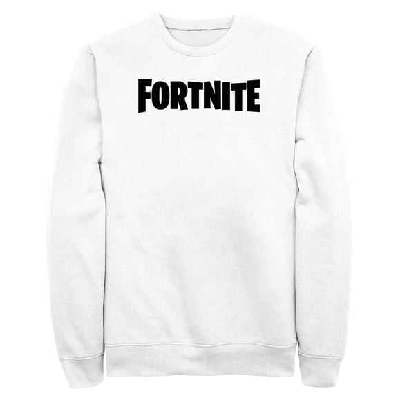 Men's Fortnite Simple Black Logo Sweatshirt White Small