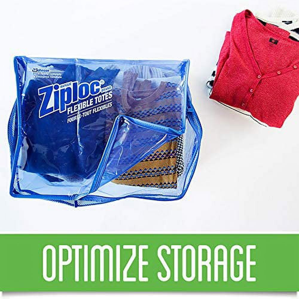 Ziploc Flexible Totes Jumbo 1 Count XL Big Zipper Collapsible Storage Bags for Clothes and Blanket Walmart