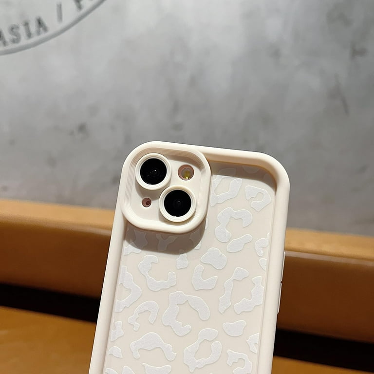 MOWIME Compatible With IPhone 15 Pro Case, Cheetah Print Shockproof Soft TPU Protective Case For Women Girls, Slim Anti Scratch Leopard Case For IPhone 15 Pro 6.1 Inch, White