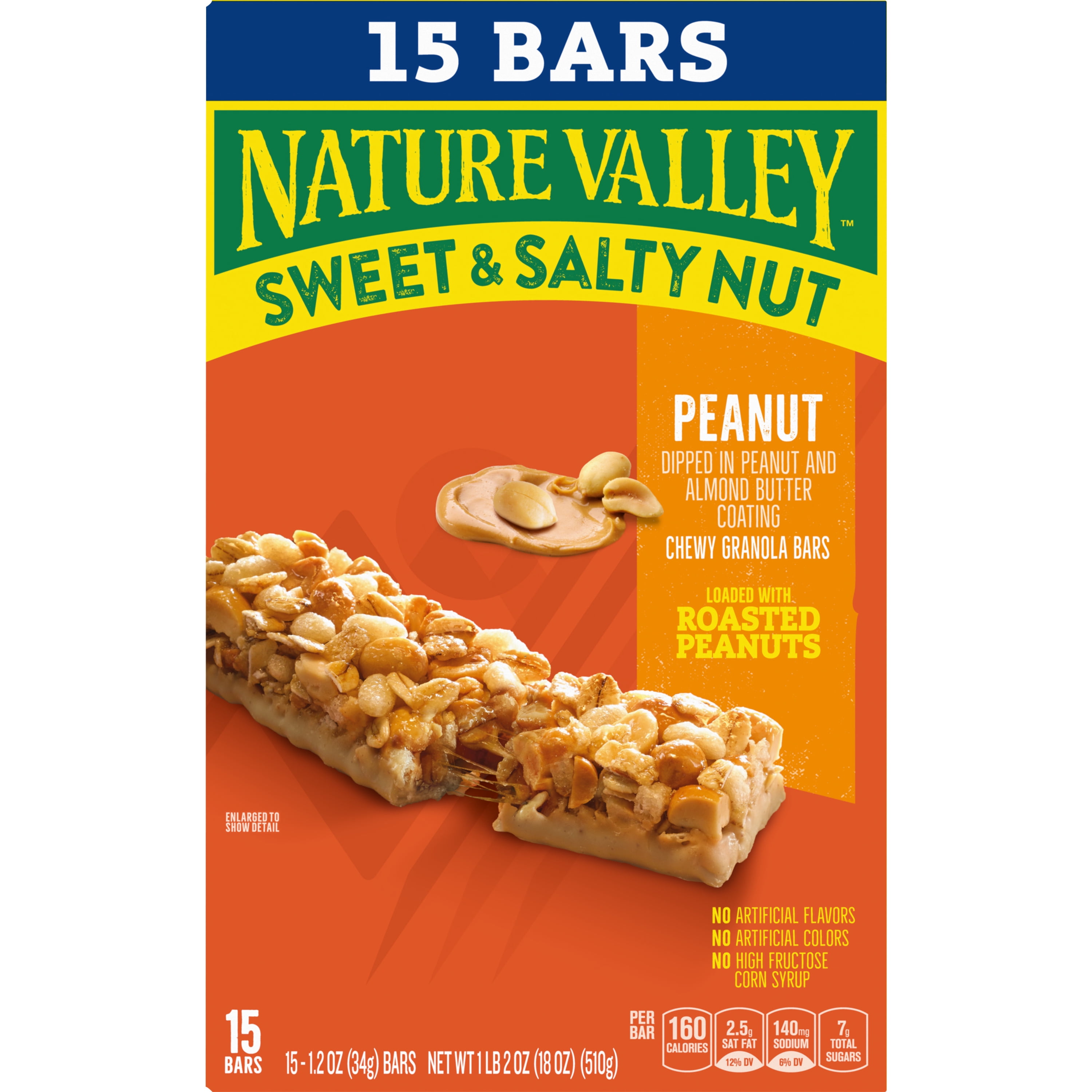 Nature Valley Granola Bars, Sweet and Salty Nut, Peanut, 15 Bars, 18 oz