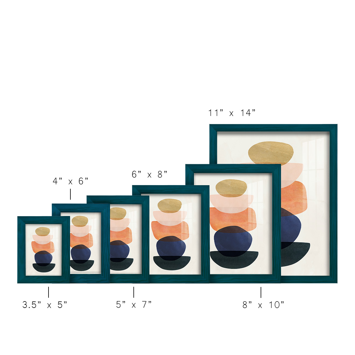 Mod Pods II -Framed Print w/glass-Ocean Blue