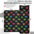 thumbnail image 5 of Monster Cartoon Truck Black Pattern Teens Toddler Nap Mat with Pillow, Sleeping Mat Bag for Preschool Daycare 59"x22", 5 of 6