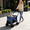 Blue, variant on Pawverly 4-Wheel Pet Stroller for Small Dogs & Cats, Folding Travel Pet Carrier with Breathable Mesh Window, Smooth Ride Wheels, Safety Brake, Storage Compartment, Black