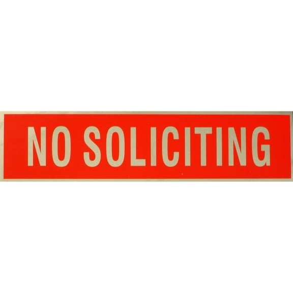 2" x 8" Mylar Plastic "No Soliciting" Peel & Stick Signs
