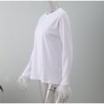 thumbnail image 6 of Douhoow Women Long Sleeve Feather Trim Blouse Basic Loose Shirt Faux Fur Shirt Crop Top, 6 of 8