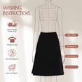 thumbnail image 3 of BGDK Women's Basic Plain Thin Lightweight Stretchy Ribbed Knit Knee Length A-Line Skirt Navy x Large, 3 of 3