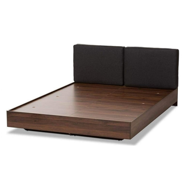 Baxton Studio Iselin Mid-Century Modern Brown Finished Dark Grey Fabric Upholstered Queen Sized Storage Platform Bed Baxton Studio Iselin Mid-Century Modern Brown Finished Dark Grey Fabric Upholstered Queen Sized Storage Platform Bed