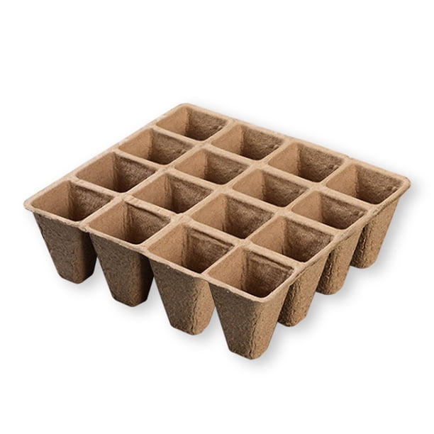 Bandeja de inicio de semillas Pequeño Pozo Potación de plántulas 16 Células Planta Planta Vegetal Flores Plantador Interior Al aire libre Outdoor Invernadero Suministros 8 piezas AweSitey HA059696-02
