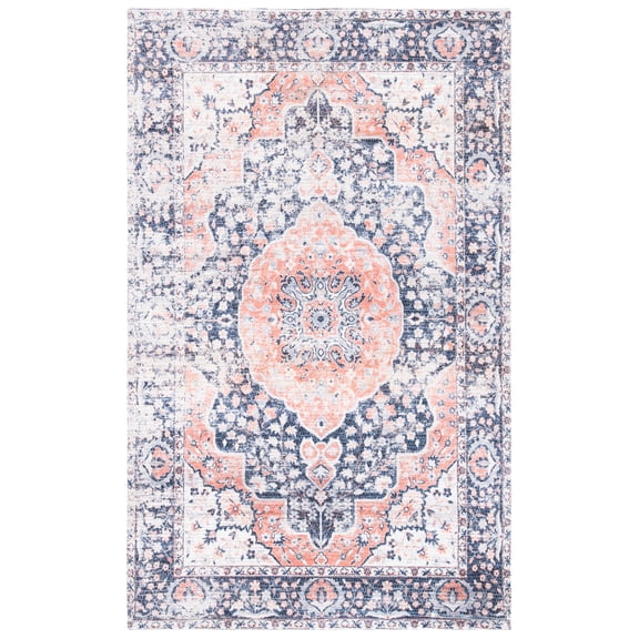 SAFAVIEH Saffron Ethelinda Bordered Area Rug, Navy/Ivory, 3' x 5'