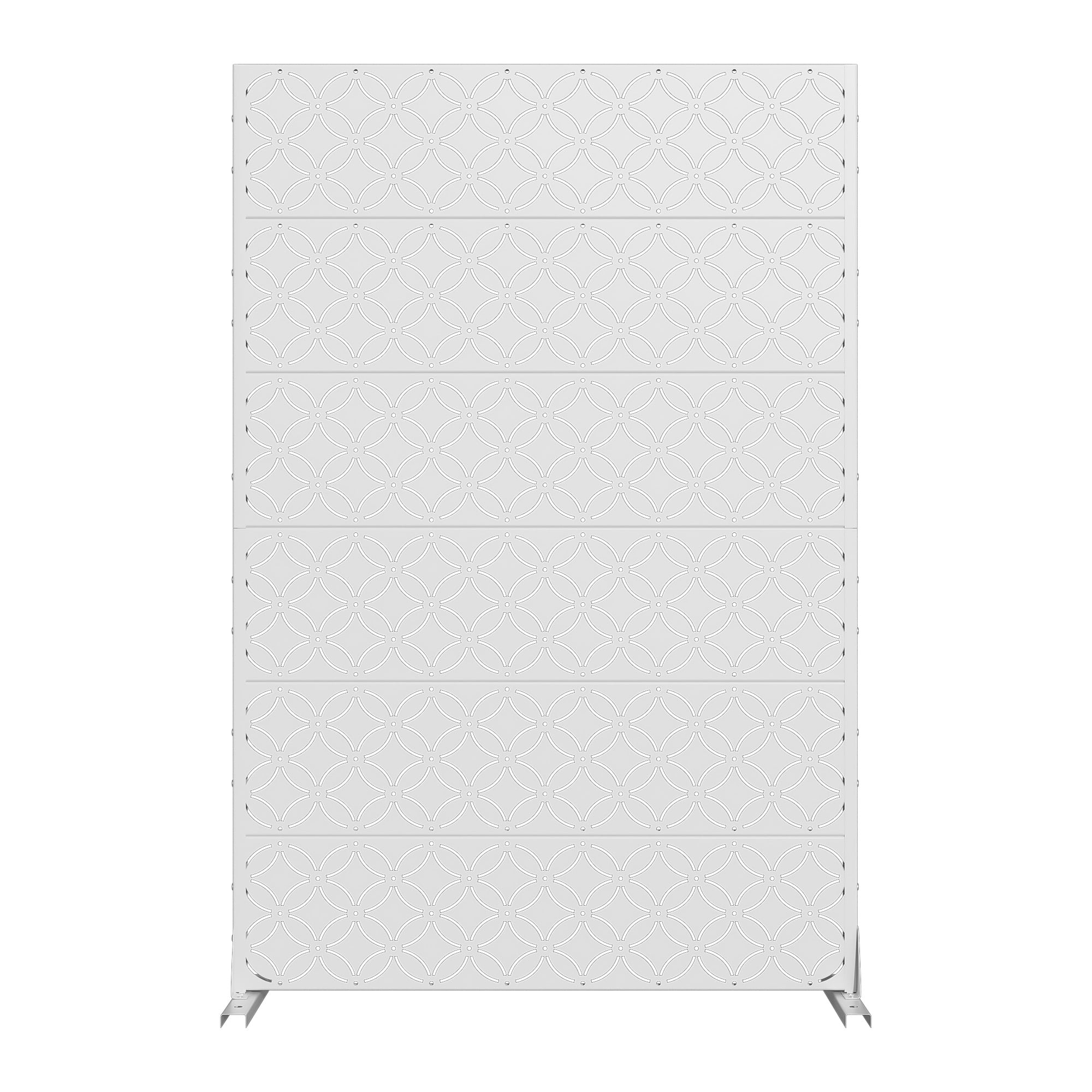 MAYEERTY 72 × 47in Outdoor Privacy Screen with Stand Metal Balcony Decorative Screen, White