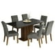thumbnail image 1 of Juego de Comedor Mesa con Tablero de Vidrio 6 Sillas Marrón/Negro/Plateado Geórgia MADESA, 1 of 12