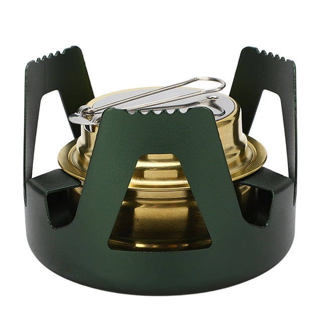 Mini Réchaud à Alcool en Laiton et Aluminium, Sécuritaire, Coupe-Vent, Portable, Réchaud de Randonnée, Camping, Cuisine