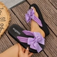 thumbnail image 2 of Gpaecead Women Bow Flat Flip Flops Lightweight Eva Footbed Non Slip Spring Summer Beach Casual Shoes,Purple, 2 of 8