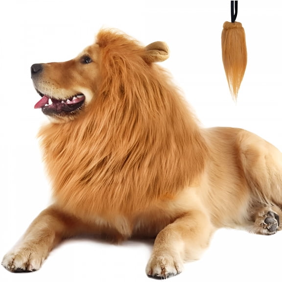 TELOLY Halloween Lion Mane Wig Costume - Make Your Dog Lion King - Adjustable Washable Comfortable Fancy Lion Hair Dog Clothes Dress for Halloween