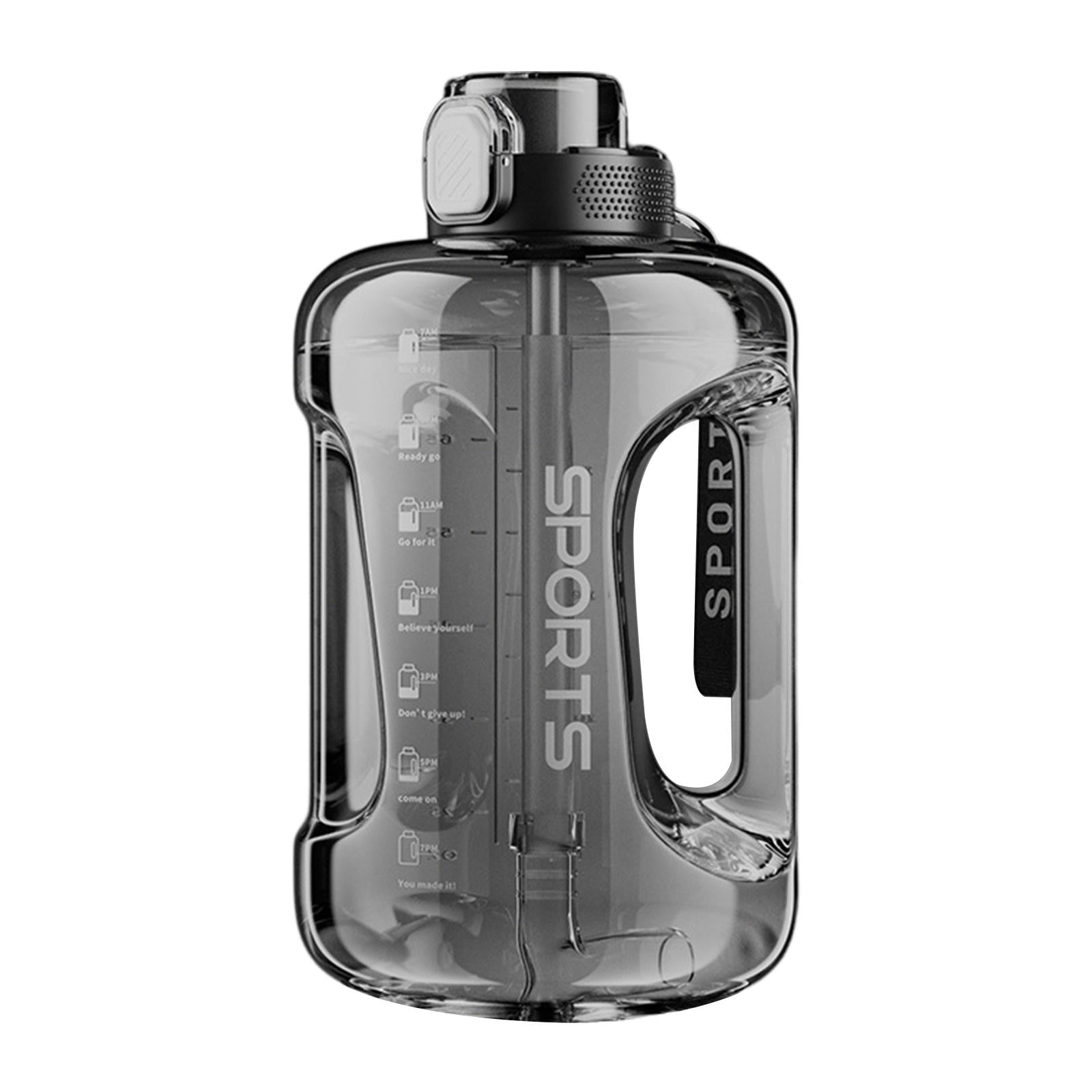 Tnarru Water Jug Water Bottle with straw Large Capacity Lockable Lid Gallon Water Jug Drinking Cup for Activity Bike Hiking Camping Black 1700ml