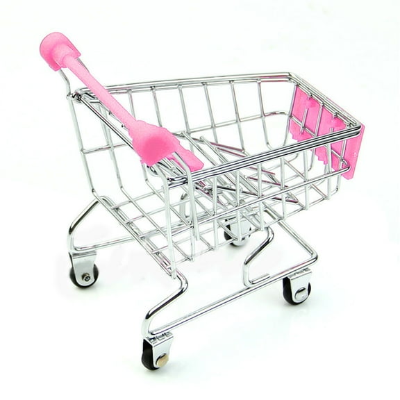 Mini Shopping Cart for Kids, Portabel Mini Supermarket Handcart Shopping Utility Cart, Funny Small Toddler Mode Storage Basket Desk, Storage Toy Accessory and Decoration