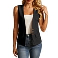 thumbnail image 2 of ClodeEU Women's Open Front Sleeveless Dress Vest,Casual Button Down Waistcoat Jacket Black,Women's Plus M, 2 of 8