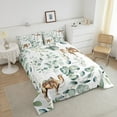 thumbnail image 4 of Erosebridal Kawaii Animal Bedding Queen Size Cute Camel Comforter Set Queen, Cartoon Wildlife Duvet Insert Green Leaf Quilt Set, Spring Plant Bedding Comforters & Sets Bedroom Decor, 4 of 6