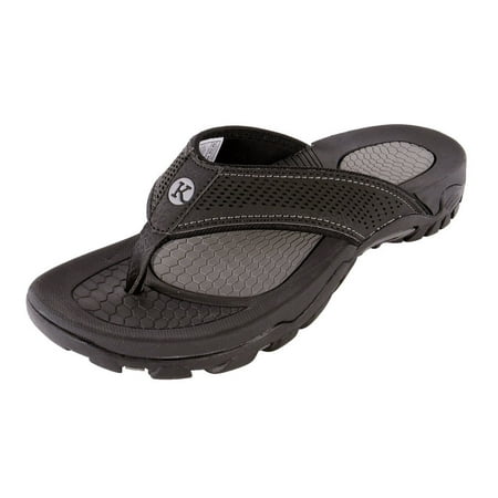 Kaiback - Men's Drifter and Lakeside Sport Flip Flops | Comfortable Durable Rubber and Heavy-Duty Tread