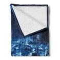 thumbnail image 2 of Travel Soft Flannel Fleece Blanket, Aerial View Tel Aviv Night Ayalon Highway City Life Modern Panorama Photo, Cozy Plush for Indoor and Outdoor Use, 50" x 60", Dark Blue Pale Blue, by Ambesonne, 2 of 5