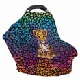 thumbnail image 4 of Renewold Cheetah Colorful Leopard Print Car Seat Covers for Boys Girls, Nursing Cover Carseat Canopy, Baby Breastfeeding Cover, Multi Use Nursing Scarf, Infant Stroller Cover, 4 of 7