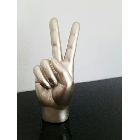 Interior Illusions Plus Silver Peace Sign Table Top - 8" tall