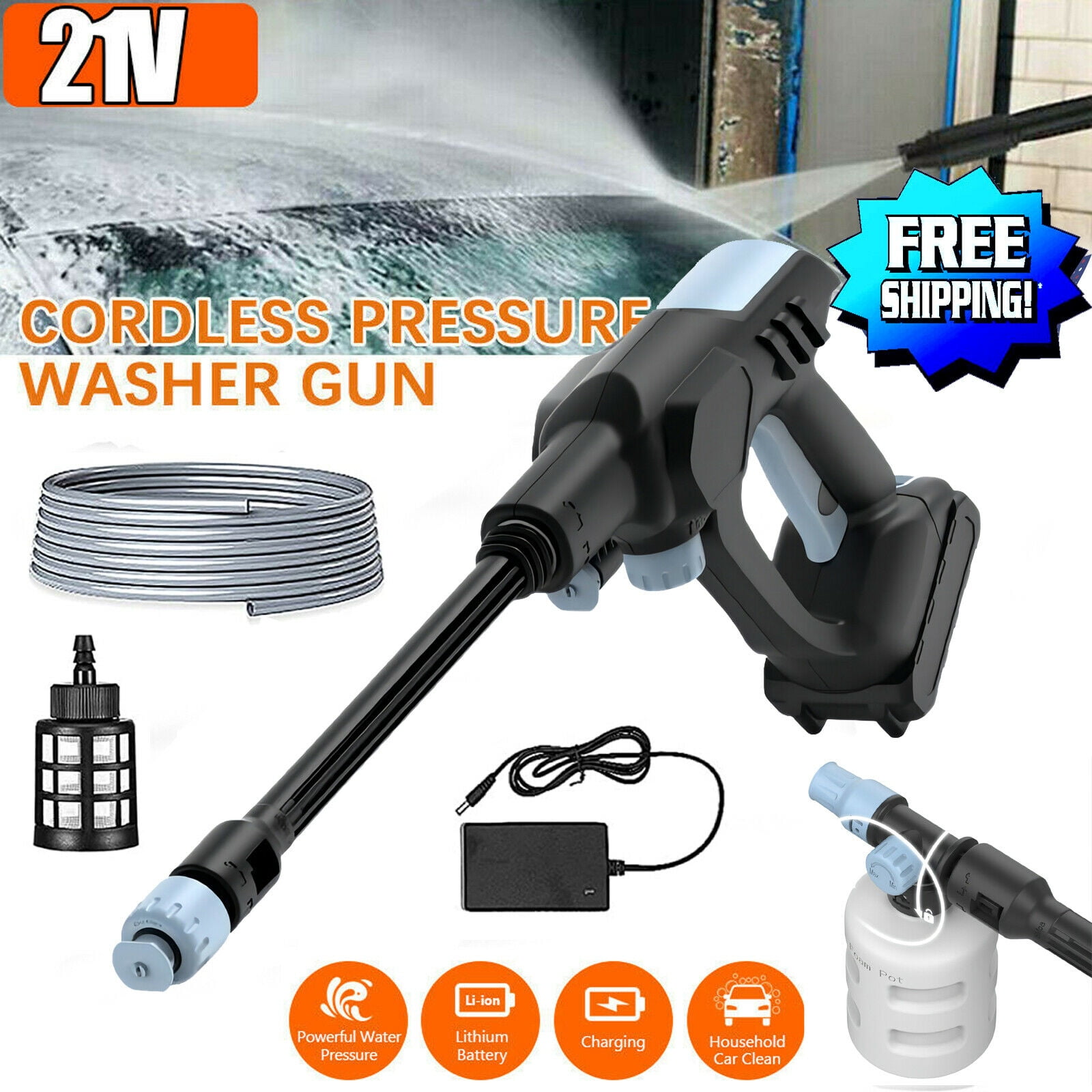 Bowoshen Cordless Pressure Washer 21V 