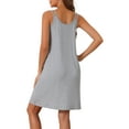 thumbnail image 3 of INSPIRE CHIC Women's Sleeveless Pajama Dress Modal Chemise Sleepshirts Nightshirts Spaghetti Strap Nightgowns L Gray, 3 of 5