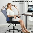 thumbnail image 4 of CL.HPAHKL Office Chair Ergonomic Desk Chair, 400lbs Big and Tall Mesh Chair, Computer Chair with Adjustable Arms & Seat Height, Rolling Swivel PC Chair for Home Office, Blue, 4 of 7