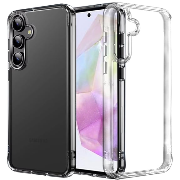 For Samsung Galaxy A36 / A56 PURE CRYSTAL Transparent Thick 2.0mm ShockProof Chromed Buttons Case Cover - Clear