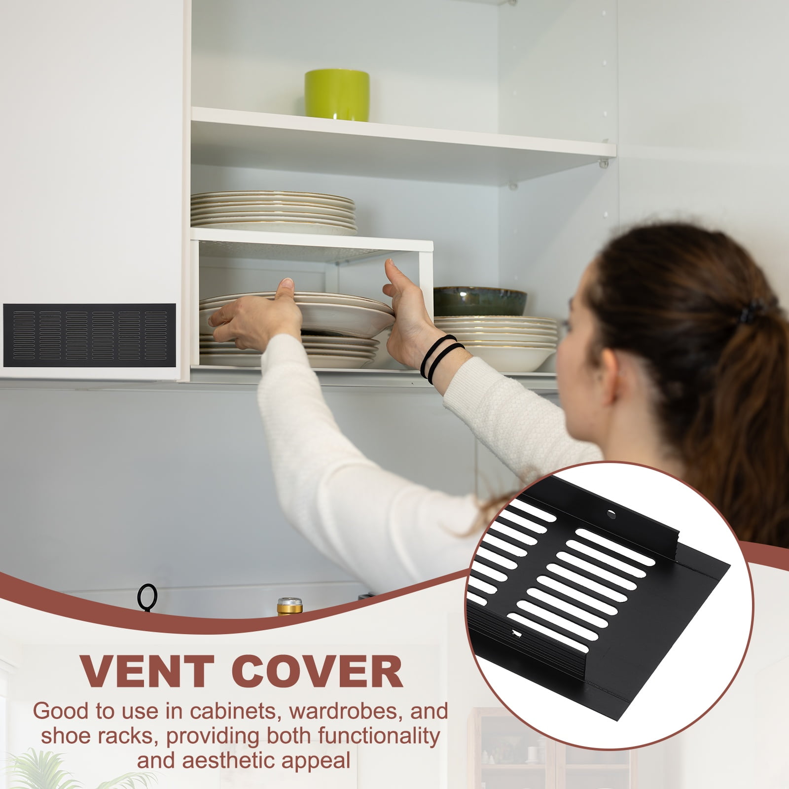 Uxcell 12 x 3.2" Rectangle Ventilation Grille 4Pcs Aluminum Air Vent Cover Black