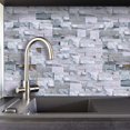thumbnail image 3 of Azulejos de pared Peel and Stick, pegatinas de azulejos para cocina y baño, pegatinas de ladrillo de piedra gris claro, 27 piezas/juego (10 x 20 cm) TUNC Sencillez, 3 of 5
