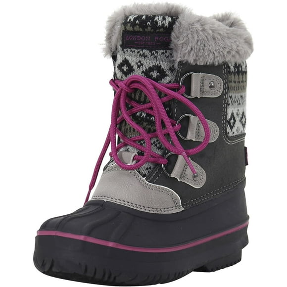 LONDON FOG Girls Tottenham Cold Weather Warm Lined Snow Boot