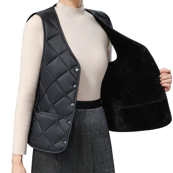 Dxzfnsa Women's Vests Fashion Solid Color Sleeveless Coats Lightweight Quilted Vests for Women Fall Winter Outerwear