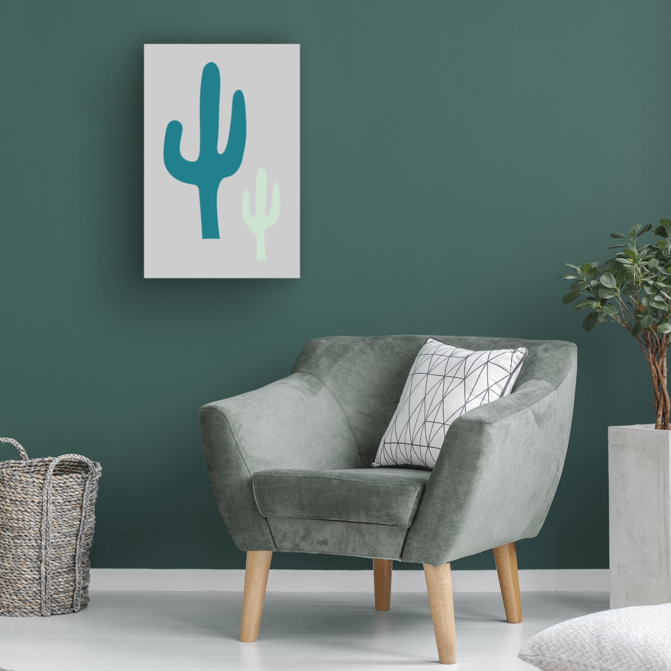 Trademark Fine Art Pictufy Studio Cactus Grey Canvas Wall Art