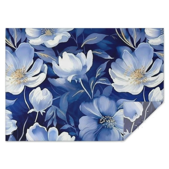 Pioneer Flower Floral Print Pattern Rectangle Tablecloth 60"x84",Waterproof Polyester Rectangle Table Cloth, Wipeable Spillproof Polyester Tablecloth for Dining, Camping, Indoor and Outdoor