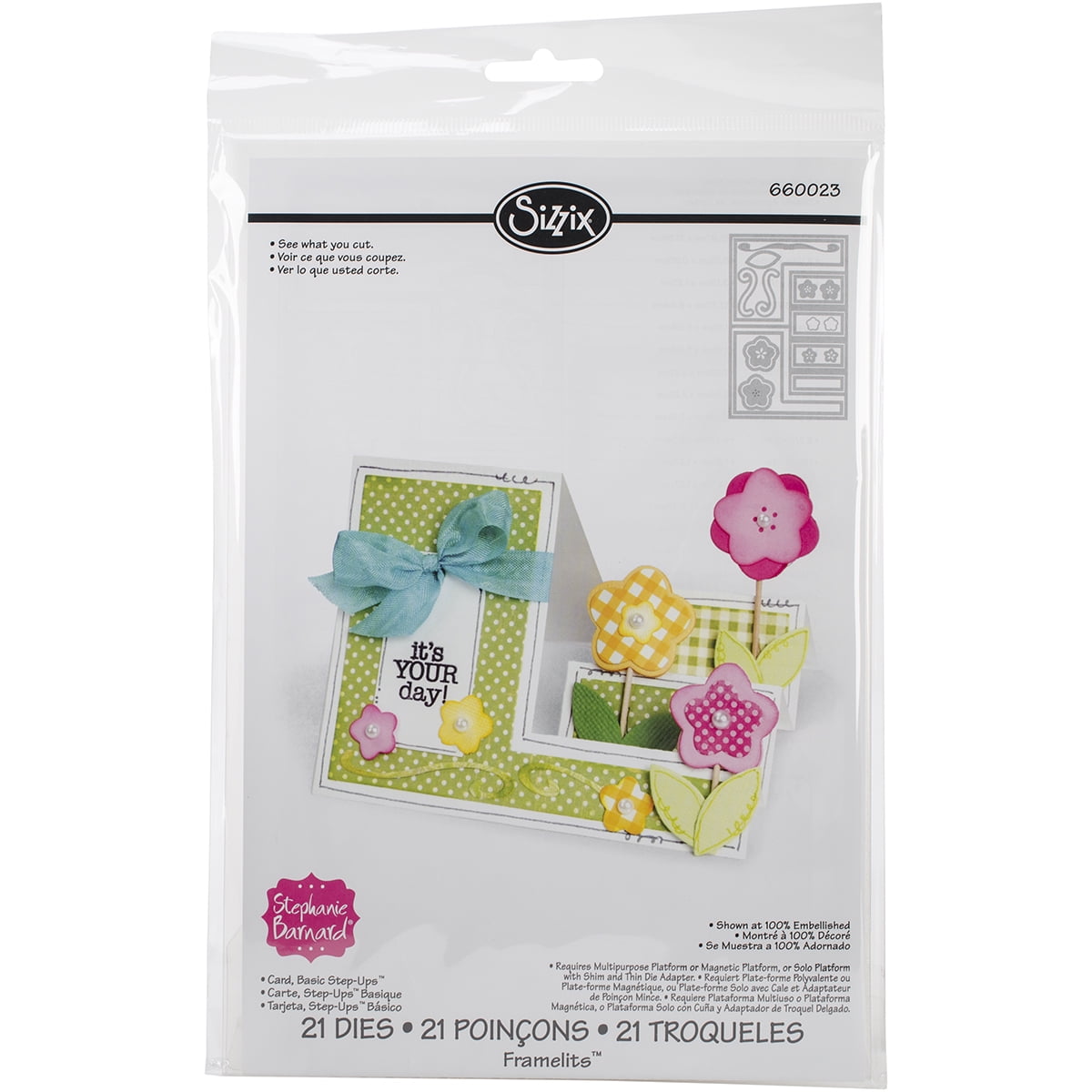Sizzix Framelits Dies Card Scallop With Gifts 3d Drop Ins by