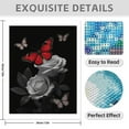 thumbnail image 3 of Diamond Art Kit for Adults, Butterflies Red White Roses Elegance Diamond Painting for Adults Beginners, 5D DIY Diamond Art Painting Kits, Colorful Diamond Painting Craft for Home Decor 12x16, 3 of 7