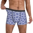 thumbnail image 3 of Men's Boxer Briefs, Blue And White Flowers Soft Comfy Mens Underwear Boxer Briefs Breathable With Widen Waist, 3 of 7