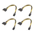 thumbnail image 1 of Unique Bargains 15 Pin to 6Pin Male Graphics Card Cable PCI Express Power Adapter Cable Converter 220mm/8.7 Inch, Pack of 4, 1 of 6