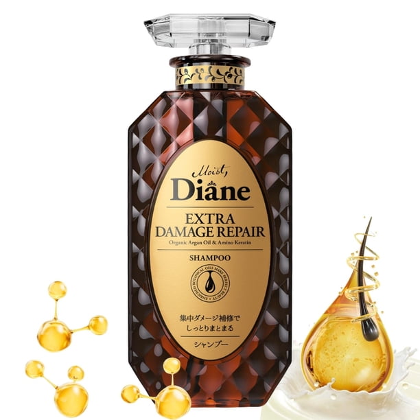 Moist Diane Perfect Beauty Champú para cabello natural con bomba para hombres y mujeres Queratina orgánica Hidratante e hidratante Productos japoneses para el cuidado del cabello seco dañado Reparació