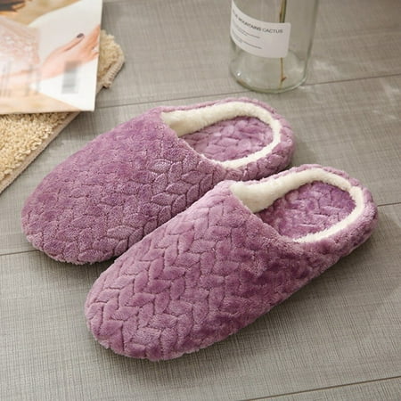 

Brand Clearance! Super Soft Warm Slippers Cozy Fuzzy Slippers Soft Bottom Sleeper Slippers-Jacquard Cotton Slippers Suede Non-slip Indoor Slippers