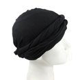 thumbnail image 3 of 1PC Vintage Twist Head Wraps for Men Stretch Modal and Satin Turban Scarf Tie for HairBlack, 3 of 5
