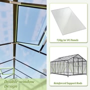 LZBEITEM 12x8 Outdoor Greenhouse, Walk-in Polycarbonate Green House with Aluminum Frame for Backyard, Black