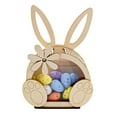 thumbnail image 5 of nTRIUQJ Easter Bunny Wooden Handmade Desktop Ornament Rabbit Storage Bank with Chocolate Eggs Holder and Decorative Brush A, 5 of 9