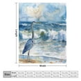 thumbnail image 2 of Throw Blanket Watercolor Painting Blue Heron Beach Sea Wave Plush And Warm Fleece Blanket Vintage Blue Heron Oil Painting Flannel Blanket for Bed Sofa Couch for Adults Teens Kids 50"x60", 2 of 8