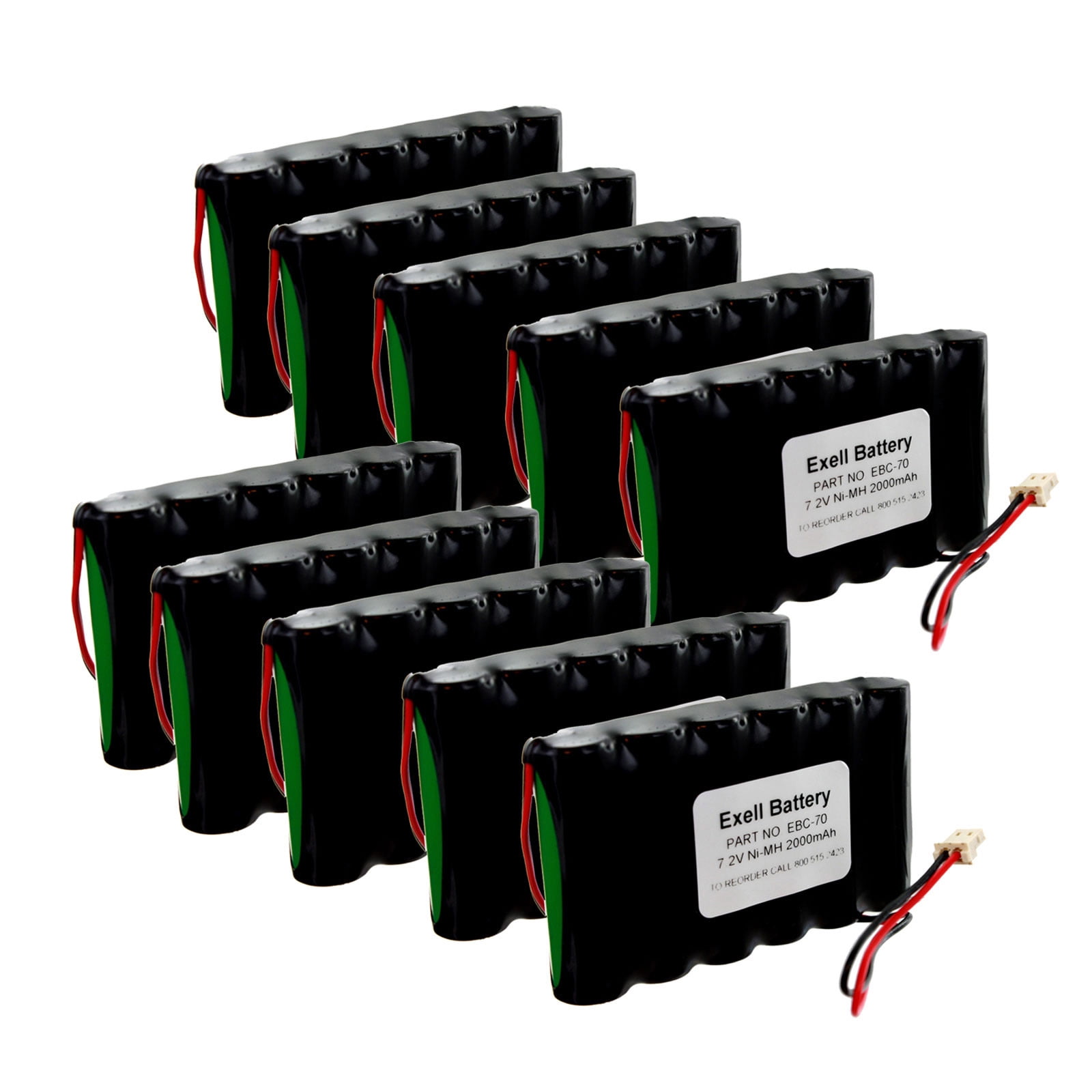 10PC 7.2V 2200mAh Ademco Honeywell Lynx Alarm System Batteries WALYNXRCHBSC