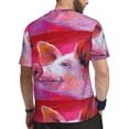 thumbnail image 2 of Wukai Pig Print Men's Short-Sleeved Mesh T-Shirt,Quick-Dry Short Sleeve Workout T-Shirt-3X-Large, 2 of 8