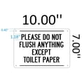 Please Do Not Flush Anything Except Toilet Paper Sign (White,Aluminium ...